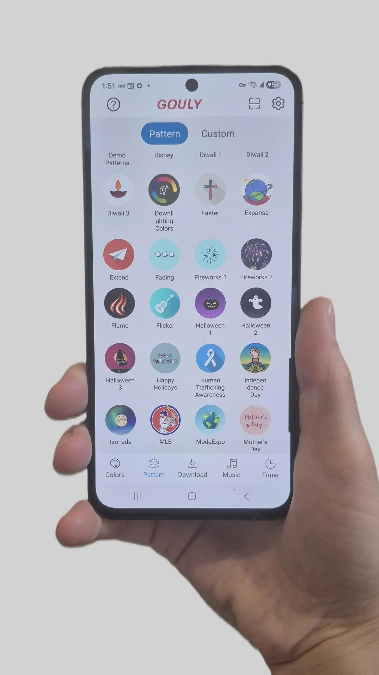 Phone app controlling trim lights in Calgary — 16 million colours and four-zone control